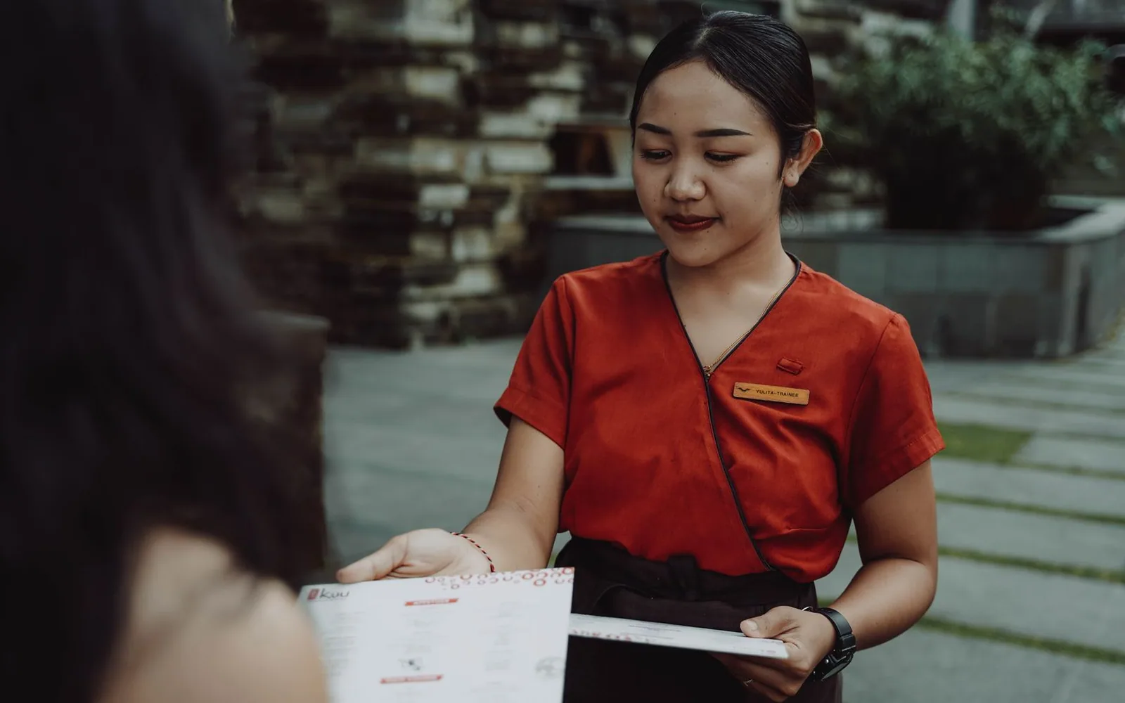 Neighborhood restaurant serving guests who use different languages