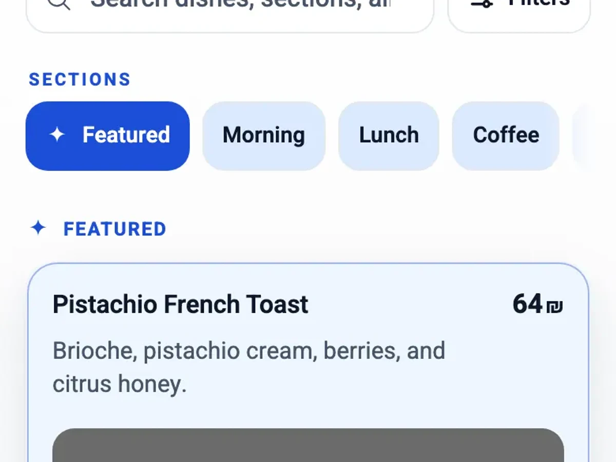 Real MenuAsk menu with readable dish descriptions